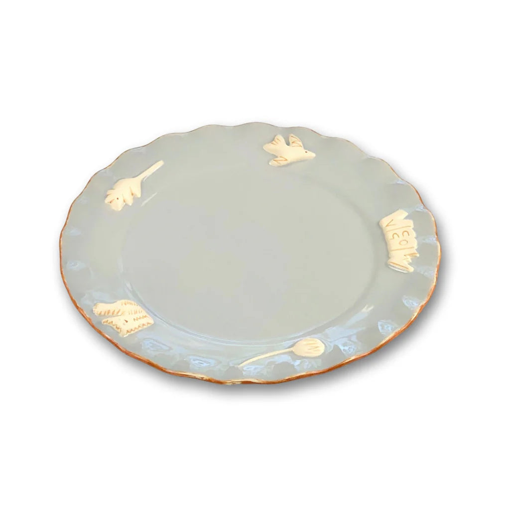 Carmel Ceramica Collection - Whisker Plate - French Grey