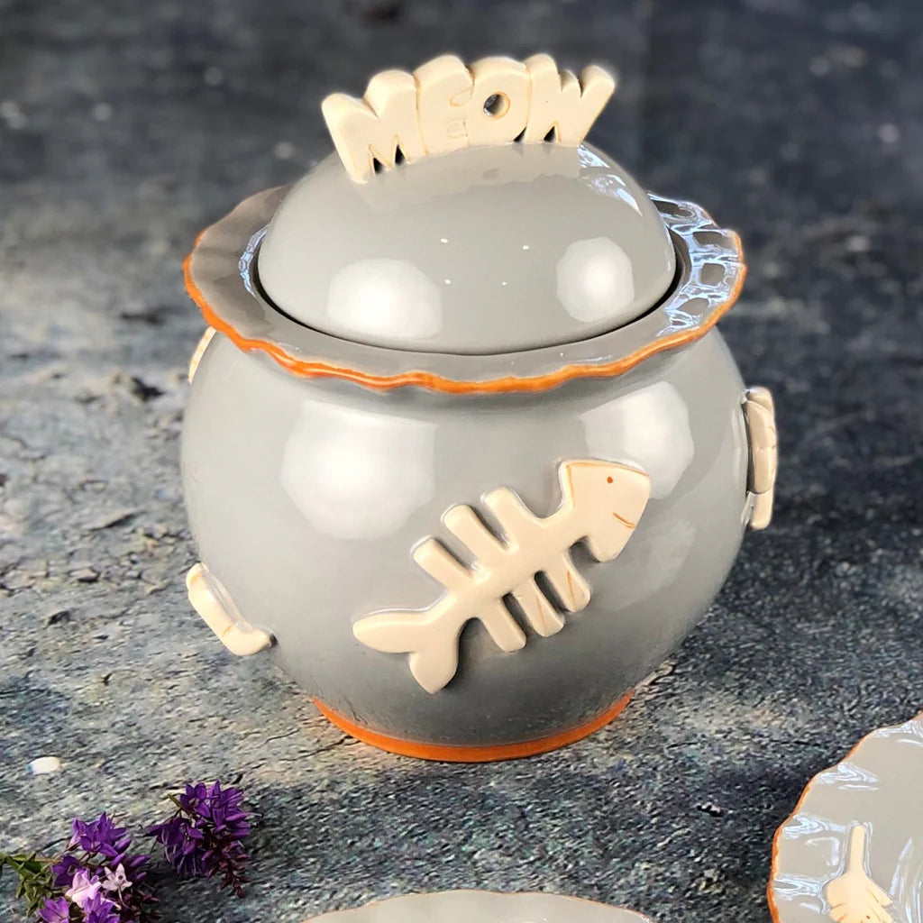 Carmel Ceramica Collection - Treat Jar - French Grey