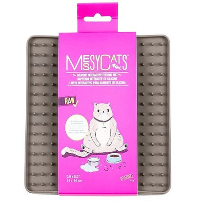 Messy Cats Silicone Reversible Interactive Feeding and Licking Mat - Grey